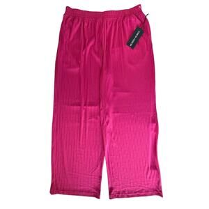 Modern Works Women's Flare Pull-on Pants Size L Fuchsia Striped